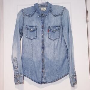 Levi's Western Denim Pearlized Snap Button Y2k Shirt